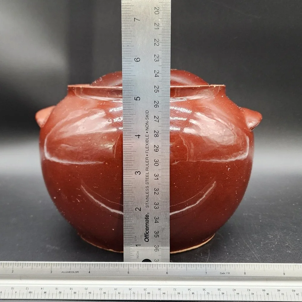 Watt 76 Brown Pottery Bean Pot Lid USA Oven Ware Vintage Farmhouse Kitchen Decor